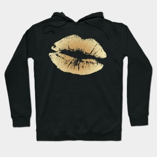 Gold And Shiny Kiss Lips Hoodie